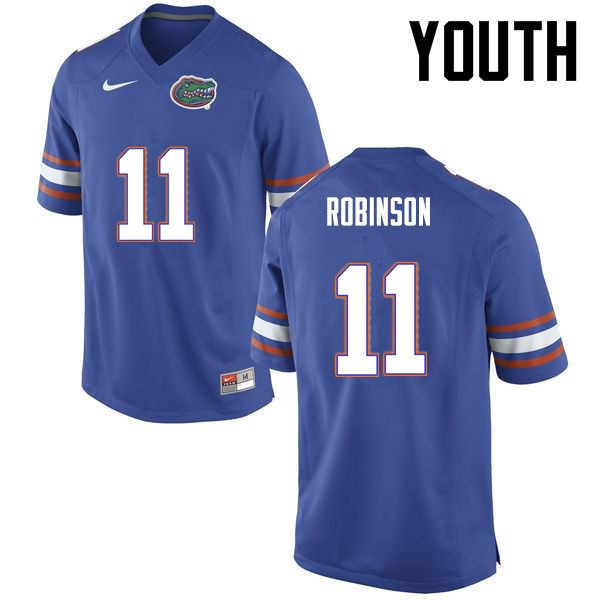 Youth NCAA Florida Gators Demarcus Robinson #11 Stitched Authentic Nike Blue College Football Jersey IGI8465ZQ